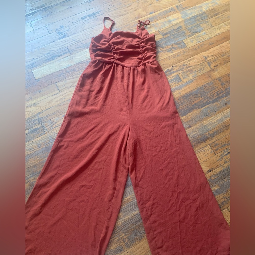 Ruched Coral Jumpsuit (M)
